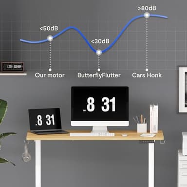 FLEXISPOT EN1 One-Piece Standing Desk 40 x 24 Inches Height Adjustable Desk Electric Sit Stand Up Desk Home Office Desks Computer Workstation (White Frame + Maple Desktop) - Image 6