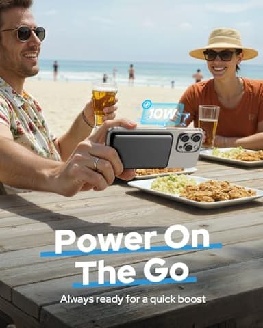 for Magsafe Portable Charger Power Bank,5000mAh Wireless Magnetic Power Bank with USB C Fast Charging,Travel Essential Battery Pack for iphone,Compatible with iPhone 17/16/15/14/13/12 Series,Jet Black - Image 6