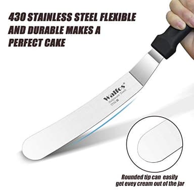 Walfos Icing Spatulas, Stainless Steel Cake Spatula with Sturdy and Durable Handle Cake Decorating Spatula - Multi purpose Use for Home, Kitchen or Bakery (6 inch)… - Image 4