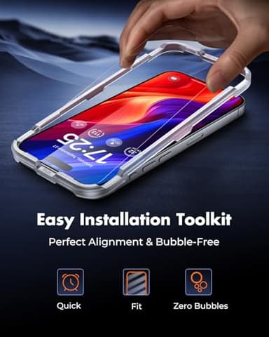 UNBREAKcable 2-Pack Screen Protector for iPhone 16, Double Shatterproof Tempered Glass [Easy Installation Frame] [9H Hardness] [99.99% HD Clear] [Case Friendly] for Apple iPhone 16 6.1 inch - Image 5