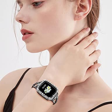 Bling Bumper Case Compatible with Apple Watch Series 6/5/4/SE 3/SE 2/SE 40mm, Diamond Protective Face Cover for Women, Hard PC Frame Protector for iWatch 40mm - Image 2