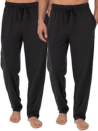 Fruit of the Loom Men's Extended Sizes Jersey Knit Sleep Pant, Black/Black (2-pack), 4X Plus - Image 1