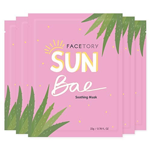 FACETORY K Beauty Face Mask Skin Care - SUN BAE SOOTHING Sheet Mask with Aloe & Shea Butter | After Sun Care, Soothe & Restore (5 Pack) - Image 1