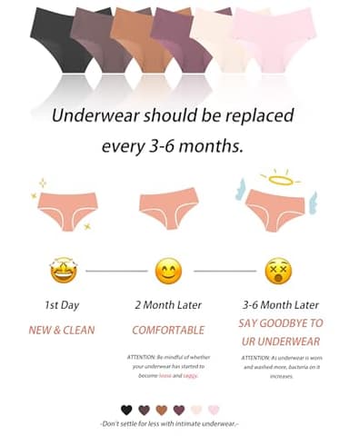 Sth Big High Waisted Seamless Underwear for Women No Show Panties Cheeky Scalloped Edge Bikini Breathable Briefs 6 Pack, Medium - Image 7