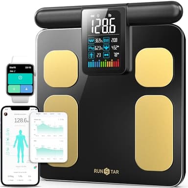 RunSTAR Scale for Body Weight and Fat Percentage, 8 Electrodes High Precision Digital Scale for BMI 20 Body Composition Measurement, Bathroom Smart Scales with Large Color Display FSA or HSA Eligible - Image 1