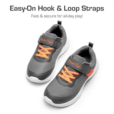 DREAM PAIRS Boys Girls Shoes Kids Tennis EZ-Ons BreezeRunners Running Athletic Walking Sneakers,Size 13 Little Kid,Grey/Orange,Contact-K - Image 3