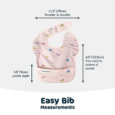 Tiny Twinkle Mess-Proof Baby Bib - Waterproof Bib for Baby Girl - Machine Washable - Adjustable Closure - PVC, BPA, & Phthalate Free - Great for Travel - Baby Food Bibs (3 Pack, Unicorn Set) - Image 6
