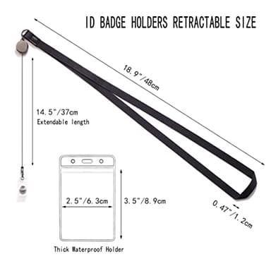 Cute Lanyard id Holder Durable Retractable Lanyards for ID Badges,Waterproof ID Badge Holder for Cruise Ships Key Cards (Cool Marble) - Image 3