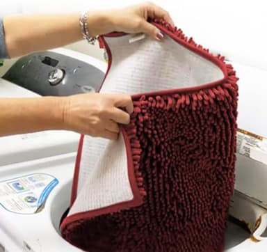 Muddy Mat® Shown on TV – Super Absorbent Microfiber Dog Door Mat for Muddy Paws, Non-Slip Washable Pet Rug, Quick Dry Chenille Entryway Carpet, Machine Washable Indoor Outdoor mat, Red 59"x24" - Image 5