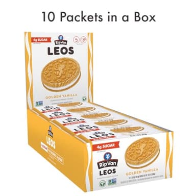 Rip Van LEOs - Golden Vanilla Sandwich Cookies - Low Sugar Snack Cookies - Low Carb Snack - Diabetic Snacks - 40 Low Sugar Cookies (10 Packs of 1.69oz) - Image 3