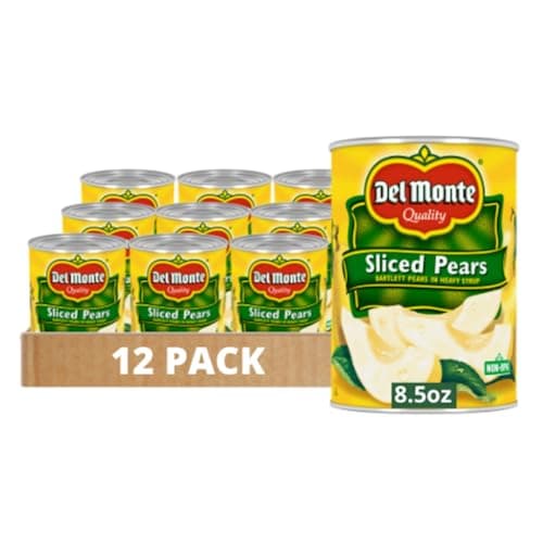 Del Monte Canned Sliced Pears in Heavy Syrup, 12 Pack, 8.5 oz Can - Image 1