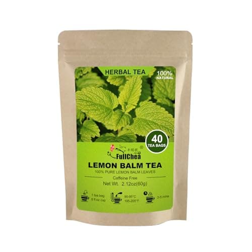 FullChea - Lemon Balm Tea Bag, 40 Teabags, 1.5g/bag - Premium Lemon Balm Herb - Melissa Officinalis - Non-GMO - Caffeine-free - Promotes Relaxation & Support Digestion, 40.0 Count - Image 1