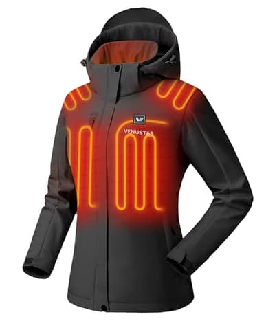Venustas Women's Heated Jacket with Battery Pack, Windproof Electric Insulated Heated Coat With Detachable Hood - Image 1