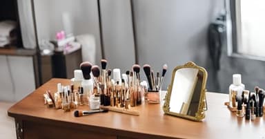 Small Vintage Vanity Makeup Desk Mirror Antique Traditional Chic Arch Table Mirror Gold，Decor Wood Framed Small Standing Carved Arendahl Mirror for Living Room,Bedroom,Tabletop 11.8" x 9.6" - Image 9