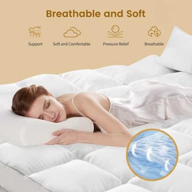 Decroom 5 Inch Memory Foam Mattress Topper King Size, Filled with Breathable Memory Foam Pillow Topper, Soft Fluffy Supportive Bed Mattress Pad for Back Pain Relief, 80x78x5 Inch - Image 4