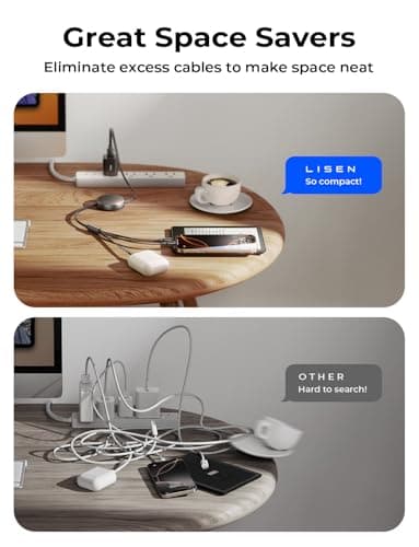 LISEN Multi Charging Cable, 3 in 1 Charging Cable, Retractable Car Charger with Type C/L/Micro USB Ports for iPhone 17 16 15 14 Pro Max/Samsung Galaxy S25/PS/Kindle Multi Chargers for All Devices - Image 5