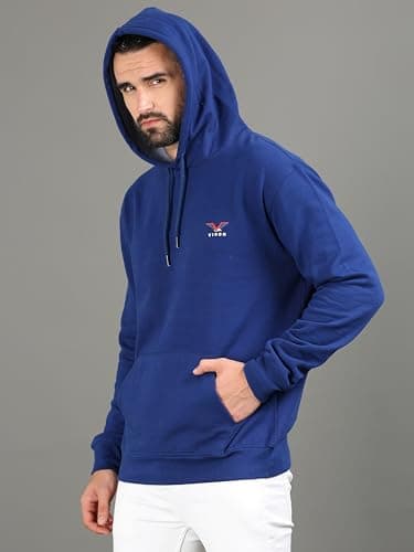 VIROH Premium Poly Soft Cotton Hoodie - Blue Men's Cozy Relaxed Fit Pullover Sweatshirt for Ultimate Comfort, Stylish Casual Wear, and Everyday Activities - Image 2