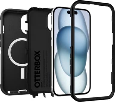 OtterBox iPhone 16e, 15, 14, & 13 Defender Series - Black, screenless, rugged & durable, with port protection, snaps to MagSafe - Image 3