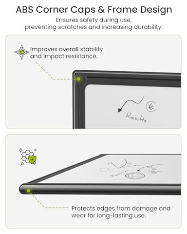 VUSIGN Black Aluminum Magnetic White Board 24" x 18" with Dry-Erase Eraser, Multicolor Markers, Magnetic Pins for Office, Home, School - Image 6