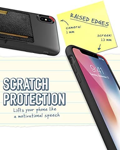 Smartish iPhone Xs Max Wallet Case - Wallet Slayer Vol. 2 [Slim Protective Kickstand] Credit Card Holder for Apple iPhone 10S Max (Silk) - Black Tie Affair - Image 5