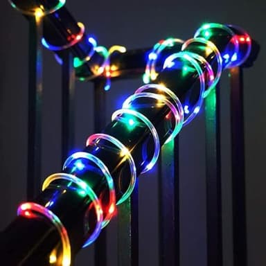 SINGCHUNGTE Solar Colorful Rope Lights, 66Ft 200 LED Waterproof Rope Lights for Outside, Solar Rope Light Outdoor Indoor, Rope Light for Outdoor Wedding Garden Holiday Lights Decoration(Multicolor) - Image 4