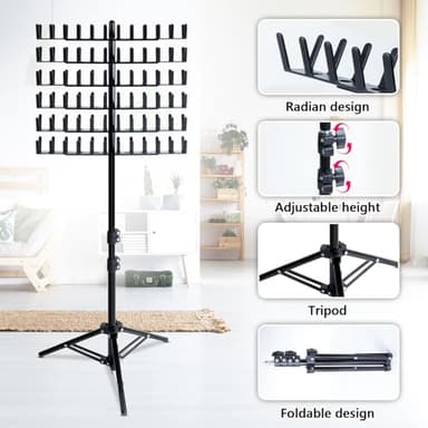 Eastdone Braiding Hair Rack Standing Extension Holder Hanger, 144 Pegs Divider for Separator Stand Display (Black) - Image 4