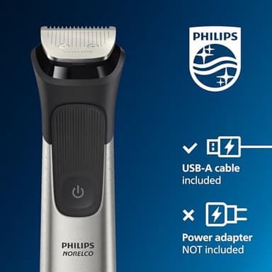 Philips Norelco Multigroom 7000 Series, All-in-One Trimmer, Beard Trimmer and Hair Clipper, 23-Piece Men's Grooming Kit for Beard, Face, Nose, Ear, Body, with Titanium Blades, Travel Pouch, MG7970/49 - Image 8