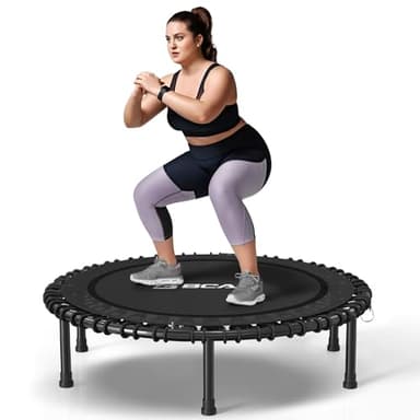 BCAN 40" Adult Fitness Trampoline with Durable Bungees, Stable & Quiet Exercise Rebounder,Great Mini Trampoline for Indoor/Garden Workout - Black - Image 9