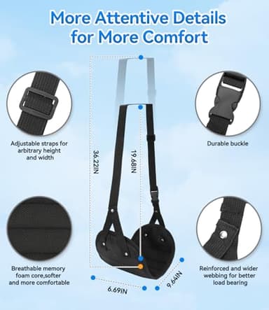 Ergonomic Airplane Foot Hammock(Memory Foam)-Ultimate Comfort Foot Hammock for Plane Travel Essentials to Relax Your Feet, Portable Airplane Foot Rest with Adjustable Strap, Perfect for Long Flight - Image 4