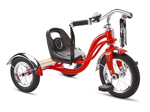 Schwinn Roadster Tricycle, 12 Inch Front Wheel Bike for Kids Ages 2-4, Low Center of Gravity, Retro Steel Frame, Adjustable Seat Grows with your Child, Rear Deck, Tricycle for Toddlers - Image 1