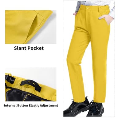 Boys Suits Vest and Pants Set Toddler Boy Suit Size 8 Yellow Formal Dress Clothes for Kids Wedding Outfit Christmas Homecoming Suit with Tie - Image 4