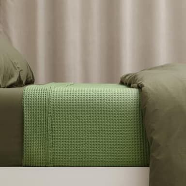 PHF 100% Cotton Waffle Weave Blanket King Size for Bed,Snag Proof Lightweight Breathable Moisture-Wicking Throw for Couch,Great for Layering in Cold Weather,Machine Washable,Home Decor-Loden Green - Image 8