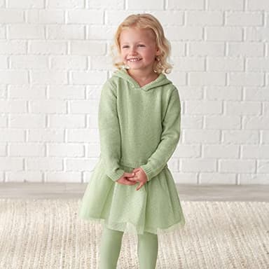 Gerber Baby and Toddler Girls Sweater Dress with Tulle Skirt, Green, 24 Months - Image 8