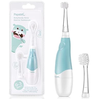 Papablic BabyHandy 2-Stage Baby Sonic Electric Toothbrush for Babies and Toddlers Ages 0-3 Years - Image 1