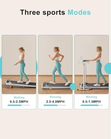 Abonow Walking Pad with Incline, 2.5HP Walking Pad Treadmill,2 in 1 Portable Under Desk Treadmill 265lb Weight Capacity,Walking Pad with Incline for Home Small,Remote Control,LED Display - Image 3