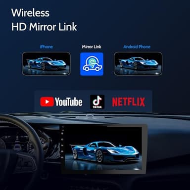 Haudio 10.1 Inch Double din car Screen,with wireles CarPlay and Android Auto,HD Touch Screen Car Stereo with Mirror Link, Bluetooth 5.0, Backup Camera, AUX,FM/AM Transmitter|Double din carplay Radio - Image 6