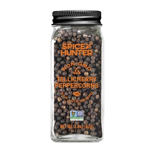 Spice Hunter Black Peppercorns, Tellicherry, Whole, 2.2 Ounce (Pack of 6)