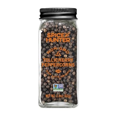 Spice Hunter Black Peppercorns, Tellicherry, Whole, 2.2 Ounce (Pack of 6)
