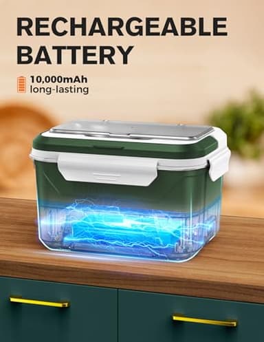 EAST OAK Cordless Electric Lunch Box for Adults, Heated Lunch Box Battery Powered with Automatic Heating, 5.5 Cups Portable Food Warmer with Insulated Carry Bag - Image 2