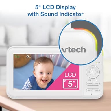 VTech Video Baby Monitor with 5" LCD Screen, Up to 17Hrs Video & 31Hrs Audio Battery Life, Night Vision, 1000ft Range, Pan-Tilt-Zoom, Lullabies, Soothing Sounds, Temperature Sensor, No WiFi: 924W - Image 8