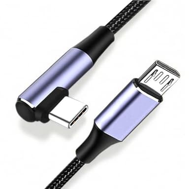 3FT Micro USB to USB-C Cable, Type C to USB Micro B Charger Cord Support OTG Charge & Sync Nylon Charging Cable Compatible with Old Micro USB Devices S7 S6, J7, Kindle, PS4, Android Phone - Image 1