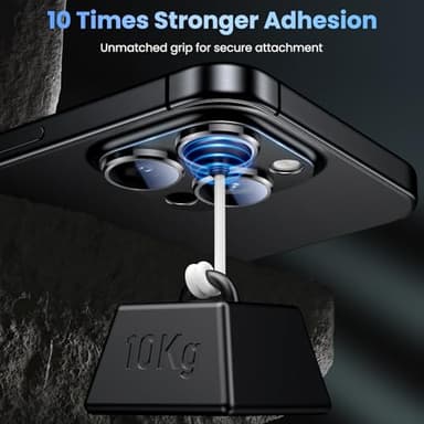 Uyiton Compatible with iPhone 16 Pro/iPhone 16 Pro Max Camera Lens Protector - [Not Easy to Break][Strong Adsorption][Case-Friendly] Metal Tempered Glass Rear Camera Screen Cover - Black Titanium - Image 7