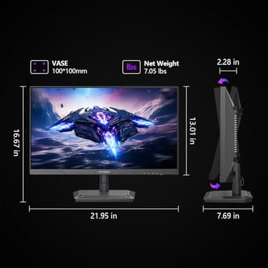 INNOCN 24.5" 1440P QHD 2K Gaming Monitor, 240Hz PC Computer Desktop Monitor, IPS, HDMI 2.1, DisplayPort, FreeSync, Console Ready, 1ms, MPRT, Eye Care, Flicker-Free, Speaker, 25G2S - Image 5