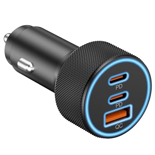 USB C Car Charger, 3-Port 67W Dual USB-C & USB-A Car Power Adapter PD/QC Fast Charging Cigarette Lighter for iPhone 17/16/15/14/13/12/11 Pro Max, iPad, Samsung Galaxy S25 S24/S23/S22, Pixel, Android - Image 1