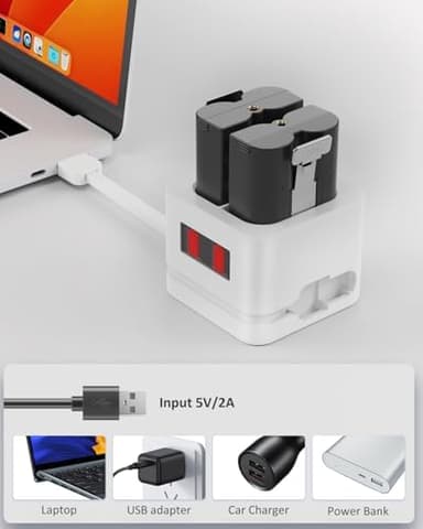 Charger Station for Ring Battery, Charger Dock for Replacement Battery Compatible with Ring Doorbell Camera 2/3/3 Plus/4, Peephole Cam, Spotlight Camera (Batteries NOT Included) (White - Image 4