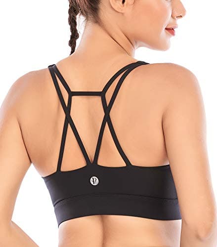 RUNNING GIRL Sports Bras for Women Backless Padded Sports Bra Tank Top Long Line Gym High Impact Sports Bra Push up(WX2569Black,L) - Image 1