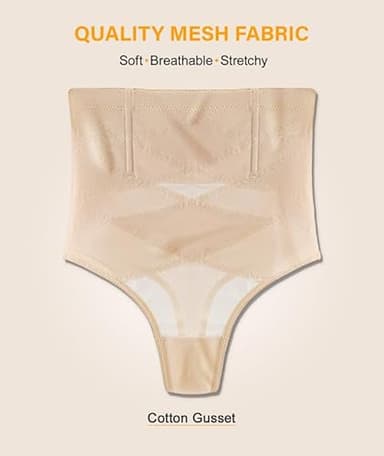 SIMIYA Thong Shapewear Tummy Control Underwear for Women High Waist Stay-Put Body Shaper Girdle Compression Shapewear Thong - Image 4