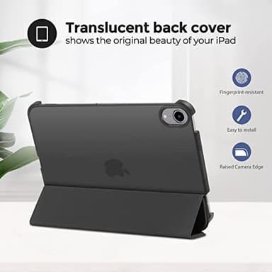 ProCase Smart Case for iPad mini 7 A17 Pro 2024/iPad Mini 6 2021 8.3 Inch iPad mini 7th/6th Gen Case, Hard Back Cover for iPad mini 8.3" 7th Gen A2995/A2996/A2993/6th Gen A2567 A2568 A2569 -Black - Image 3