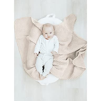 Konssy Waffle Baby Blanket - Soft & Cozy Nursery Swaddle Blanket, Lightweight Toddler Throw for Boys & Girls, Ideal for Wrapping (Oat) - Image 4