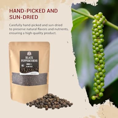 52USA Black Peppercorns, 12oz (Pack of 1), Peppercorns for Grinder Refill, Gluten-Free, Kosher, Whole Peppercorns, All Natural Black Pepper - Image 8